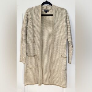 Fortune + Ivy Beige Knit Cardigan Small